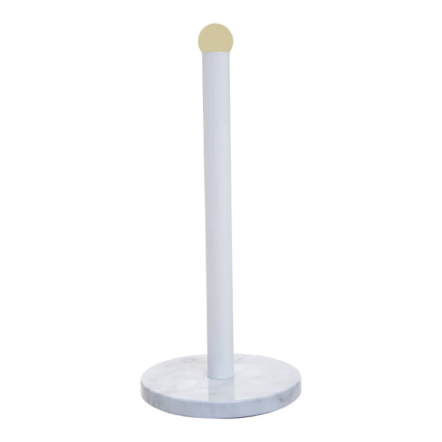 Premier Housewares Easton White Marble Effect And Gold Kitchen Roll Holder