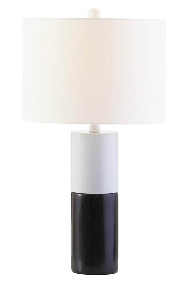Premier Housewares Eben Black And White Marble Table Lamp