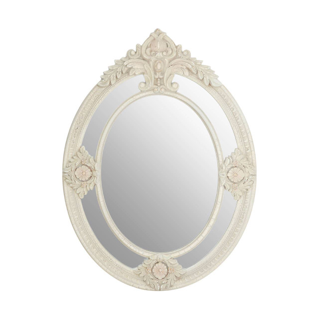 premier housewares Eclipse Antique White Ornate Wall Mirror