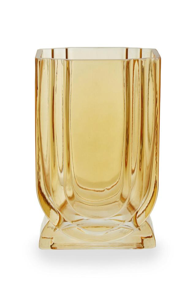 premier housewares Edan Small Ochre Yellow Glass Vase