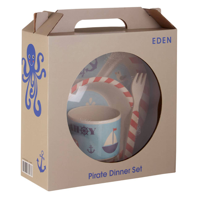 Premier Housewares Eden Kids 5 Piece Pirate Bamboo Dinner Set