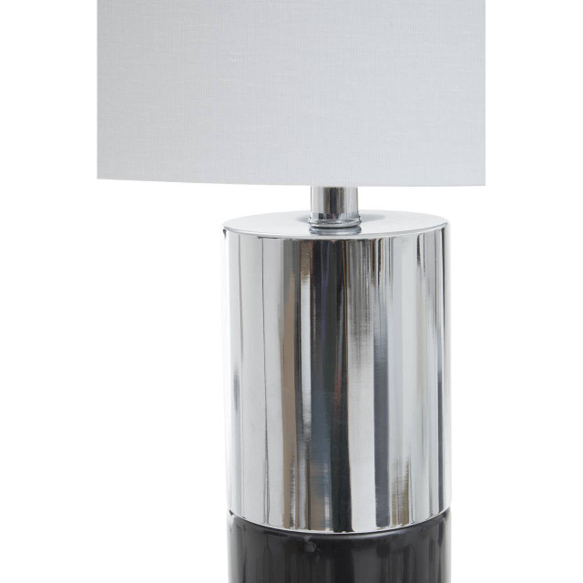 Premier Housewares Edgar Black Marble And Chrome Table Lamp