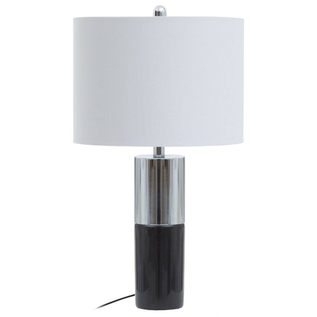 premier housewares Edgar Black Marble and Chrome Table Lamp