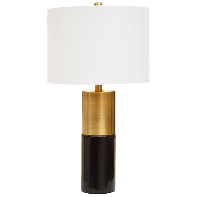 Premier Housewares Edgar Black Marble And Gold Table Lamp