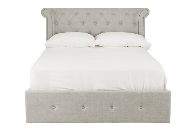 Premier Housewares Edison Light Grey Ottoman Double Bed