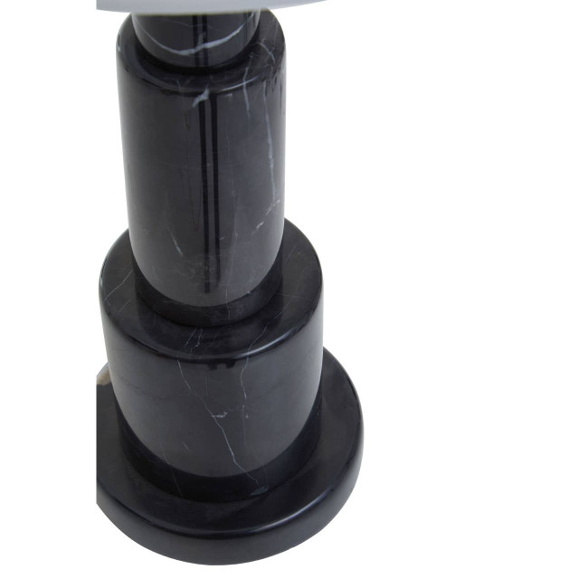 Premier Housewares Elara Black Marble Table Lamp With Ivory Shade