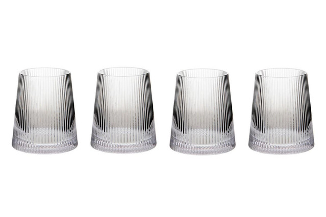 premier housewares Eldon Set of 4 Ribbed Glass Tumblers