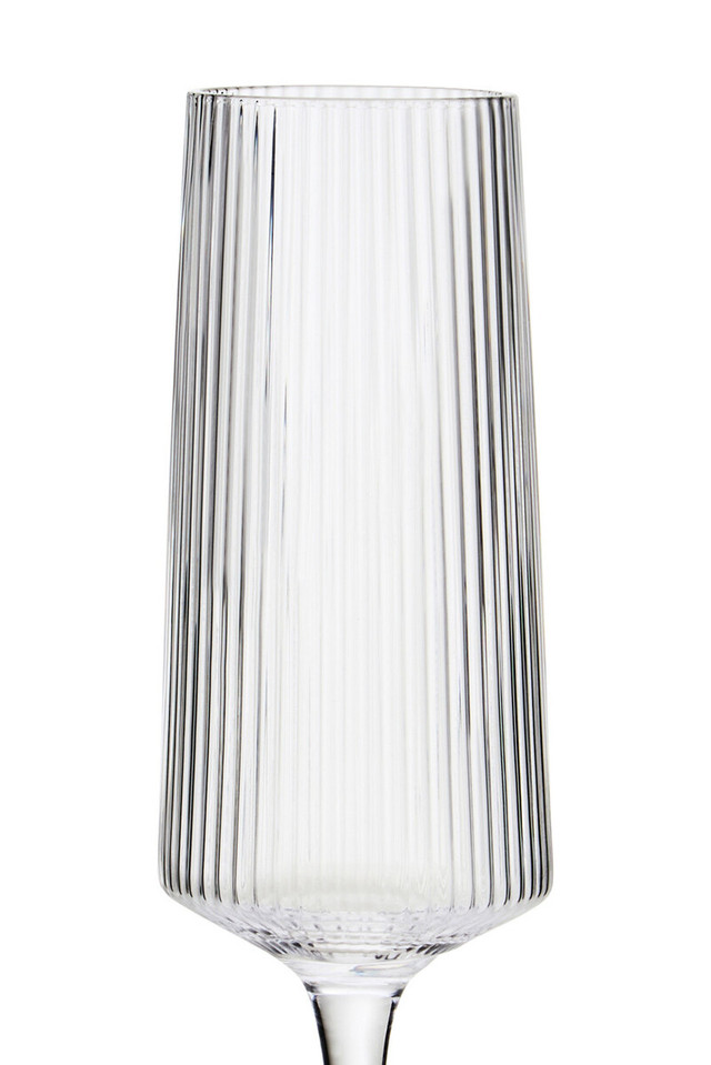 Premier Housewares Eldon Set Of Four Ribbed Champagne Glasses