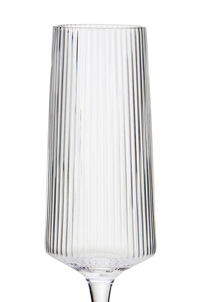 Premier Housewares Eldon Set Of Four Ribbed Champagne Glasses MOB Packaging