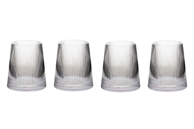 Premier Housewares Eldon Set Of Four Ribbed Glass Tumblers