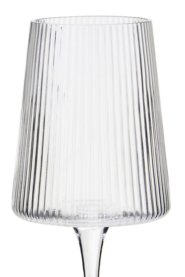 Premier Housewares Eldon Set Of Four Ribbed Wine Glasses