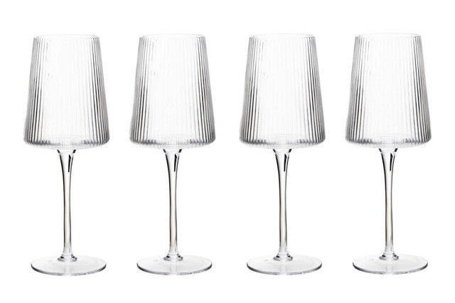 premier housewares Eldon Set of Four Ribbed Wine Glasses MOB Packaging