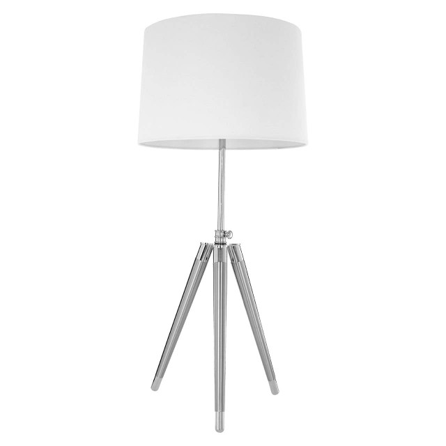 Premier Housewares Electrum Tripod Table Lamp With Cream Linen Shade