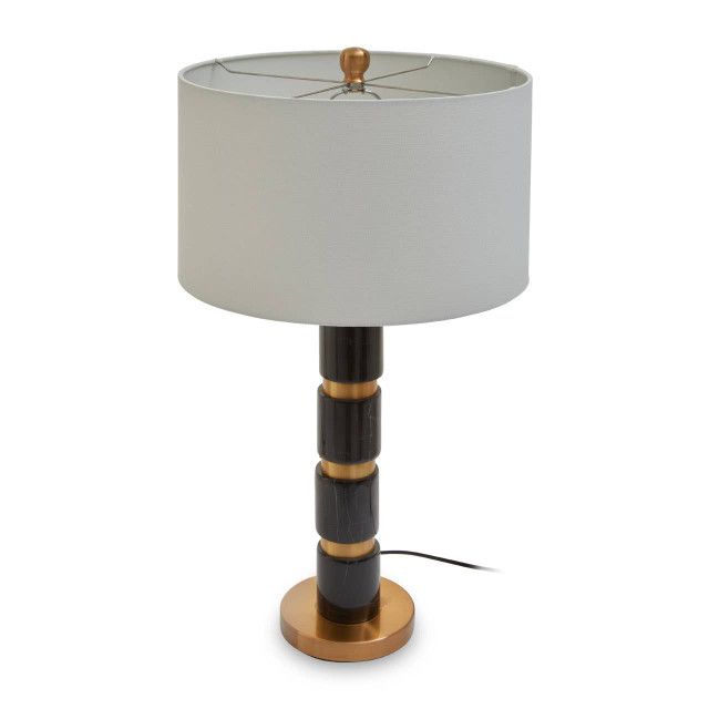 Premier Housewares Elin Black Marble And Brushed Gold Table Lamp