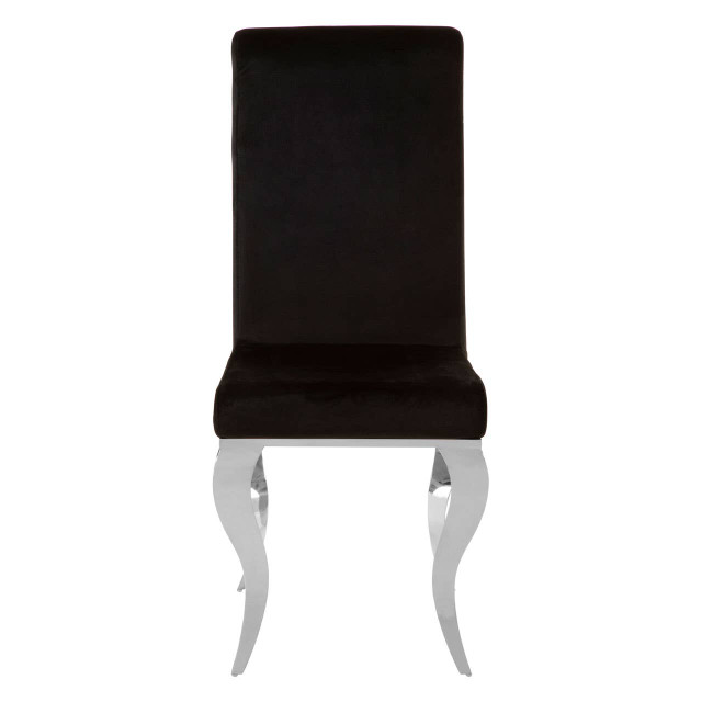 premier housewares Eliza Black Velvet Dining Chair With Silver Frame