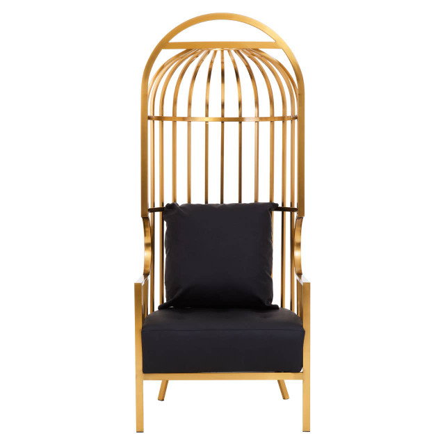 premier housewares Eliza Brushed Gold Dome Cage Chair