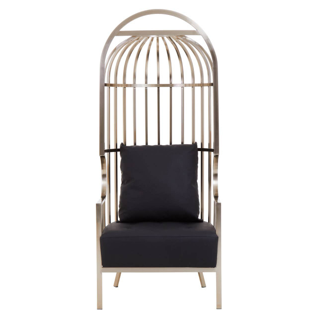 Premier Housewares Eliza Brushed Silver Dome Cage Chair