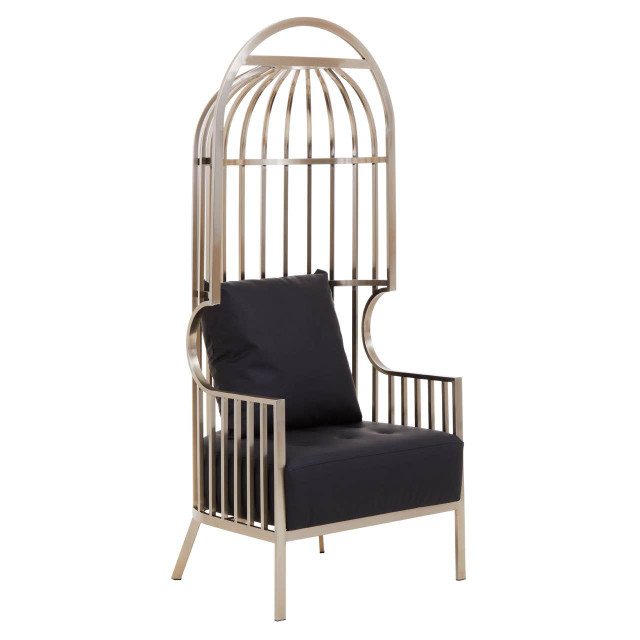 Premier Housewares Eliza Brushed Silver Dome Cage Chair