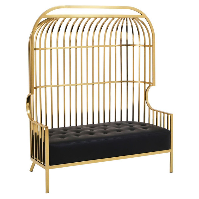 Premier Housewares Eliza Gold Dome Cage Two Seat Sofa