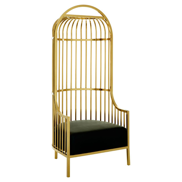 Premier Housewares Eliza Gold Finish Dome Cage Chair