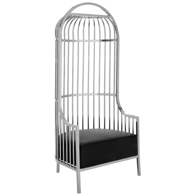 Premier Housewares Eliza Silver Finish Dome Cage Chair