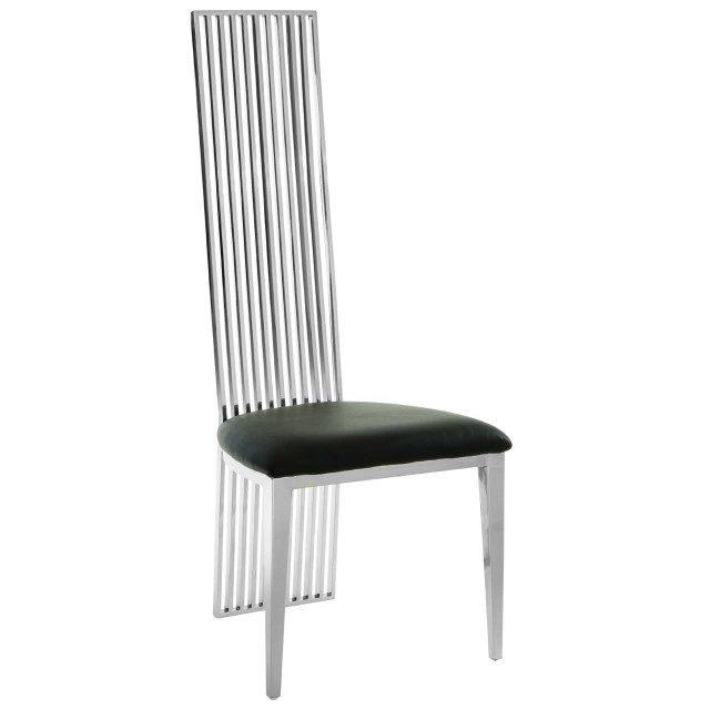 Premier Housewares Eliza Silver Finish High Back Dining Chair