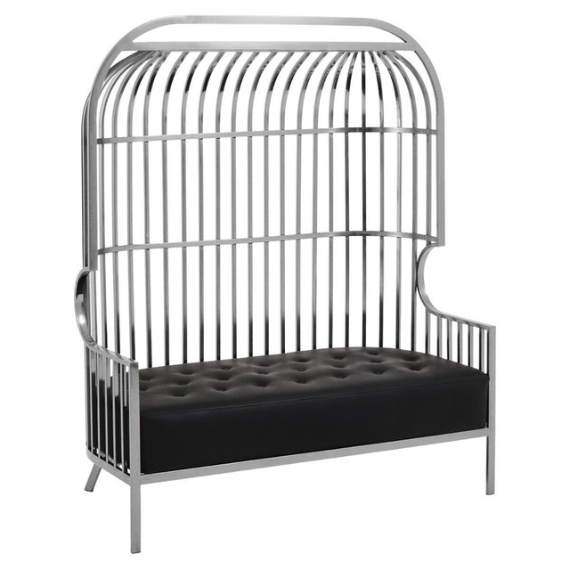 Premier Housewares Eliza Two Seat Dome Cage Silver Sofa