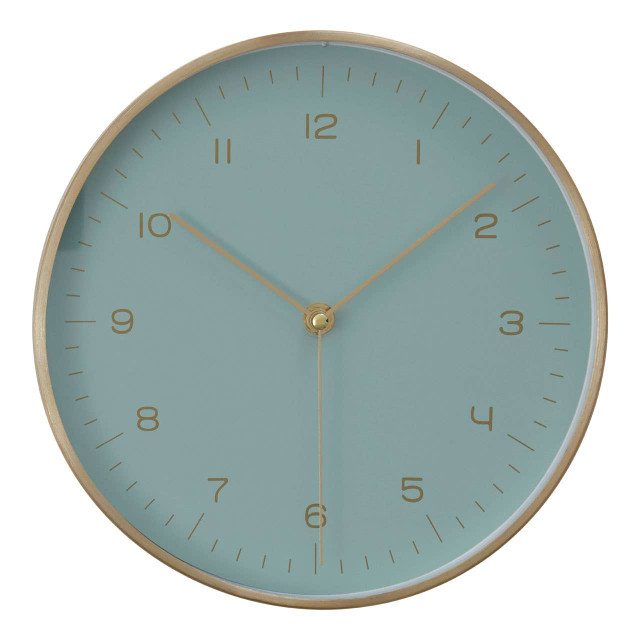 Premier Housewares Elko Gold And Mint Green Finish Wall Clock