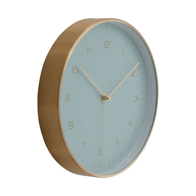 Premier Housewares Elko Gold And Mint Green Finish Wall Clock