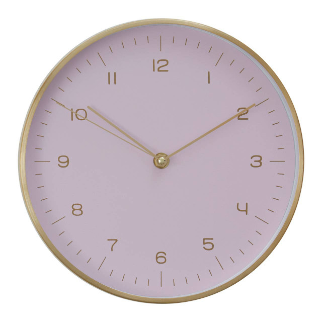 premier housewares Elko Gold And Pink Finish Wall Clock