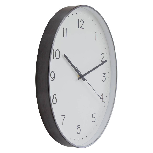 Premier Housewares Elko Oval Wall Clock With Dark Grey Finish