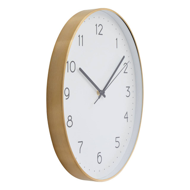 Premier Housewares Elko Oval Wall Clock With Gold Finish