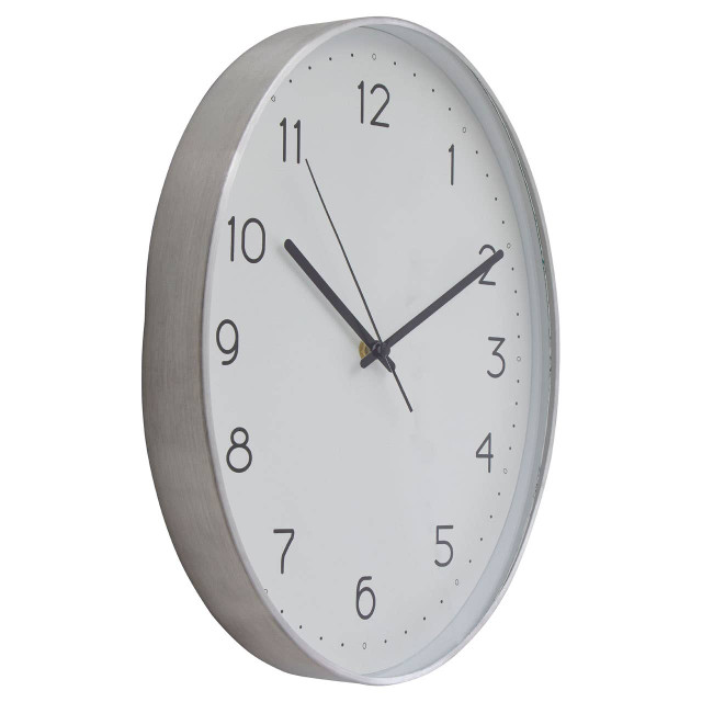 Premier Housewares Elko Oval Wall Clock With Silver Finish