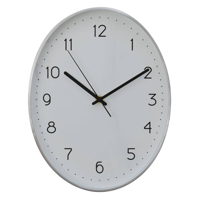 premier housewares Elko Oval Wall Clock with Silver Finish