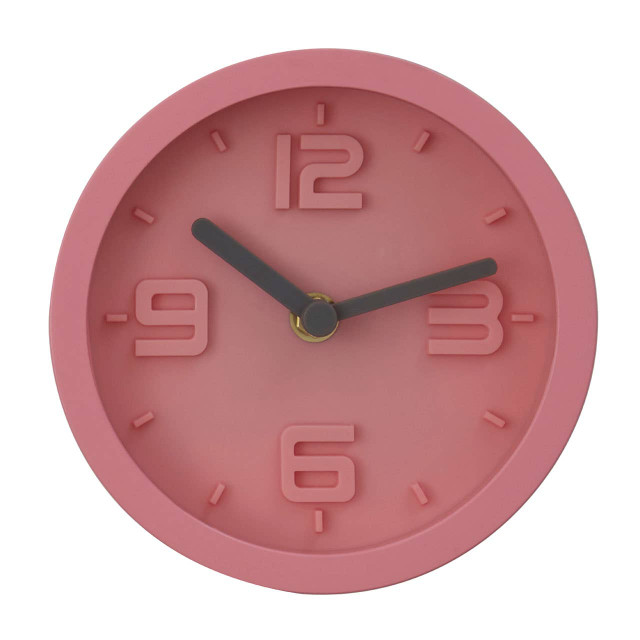 Premier Housewares Elko Pink Finish Embossed Effect Wall Clock