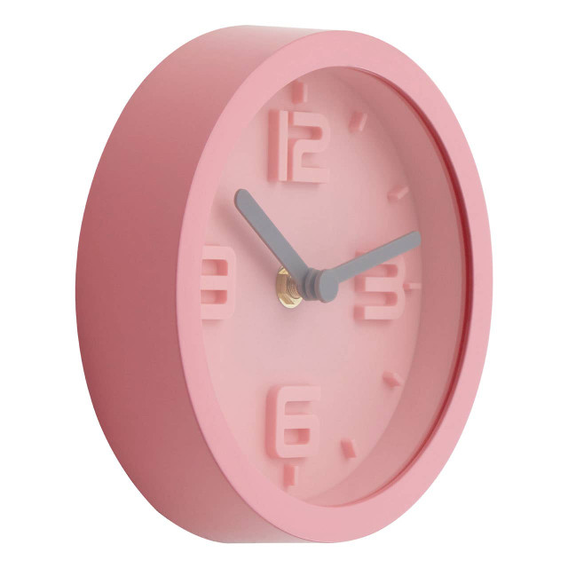 Premier Housewares Elko Pink Finish Embossed Effect Wall Clock