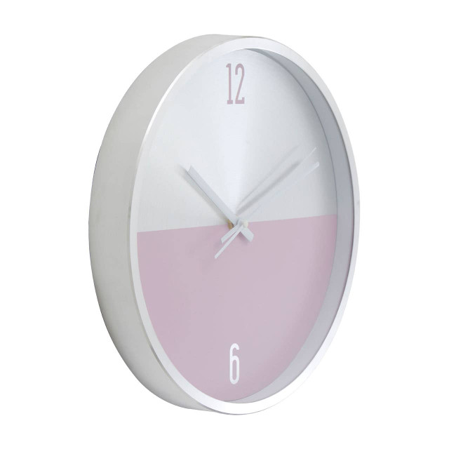Premier Housewares Elko Silver And Pink Finish Wall Clock