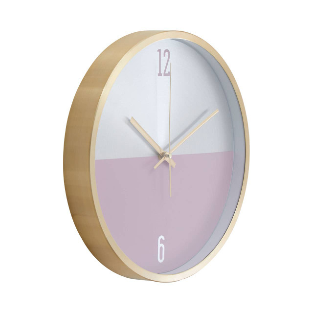 Premier Housewares Elko Silver Gold And Pink Finish Wall Clock
