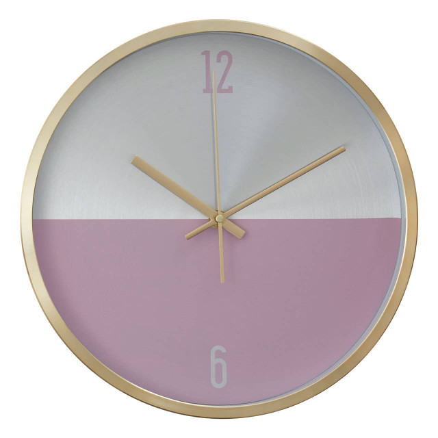 premier housewares Elko Silver Gold and Pink Finish Wall Clock