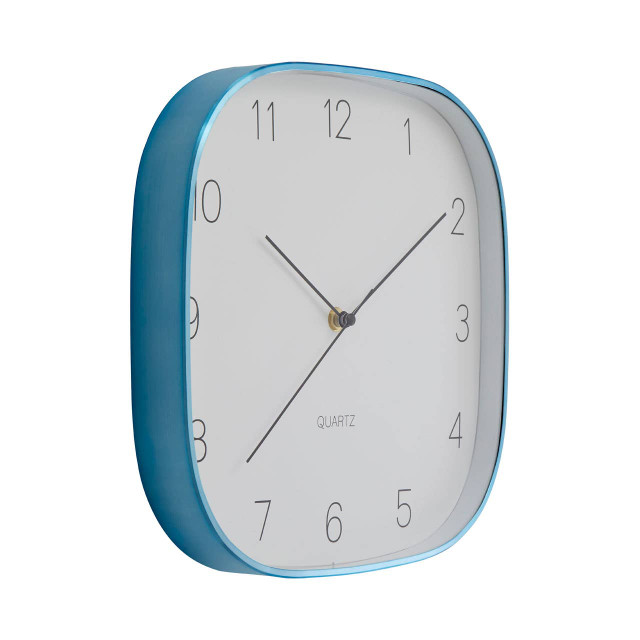 Premier Housewares Elko Square Blue Finish Case Wall Clock