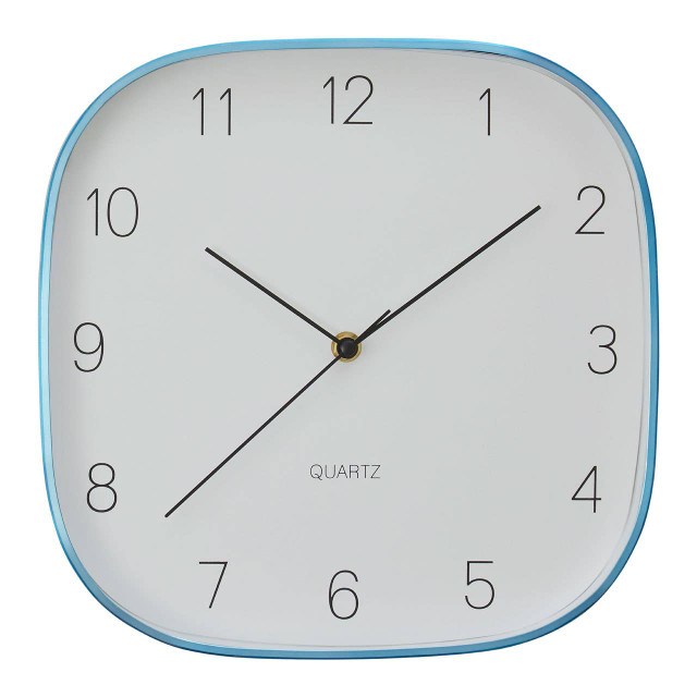 premier housewares Elko Square Blue Finish Case Wall Clock