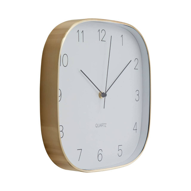 Premier Housewares Elko Square Gold Finish Case Wall Clock