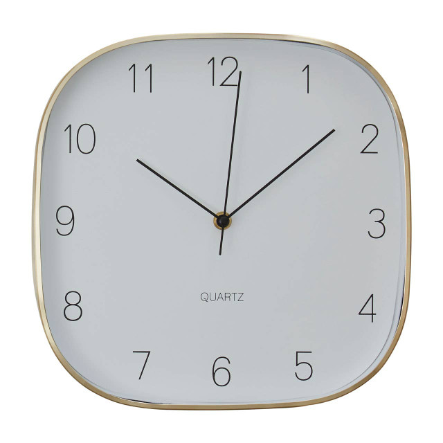 premier housewares Elko Square Gold Finish Case Wall Clock