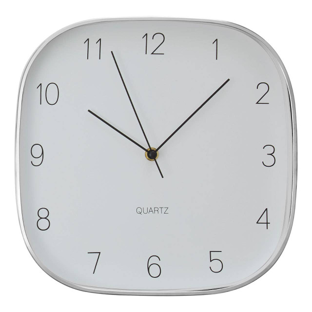 premier housewares Elko Square Silver Finish Case Wall Clock