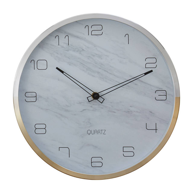 Premier Housewares Elko Wall Clock With Silver And Gold Frame