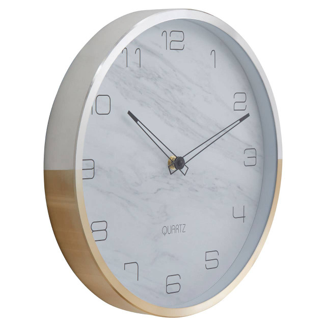 Premier Housewares Elko Wall Clock With Silver And Gold Frame