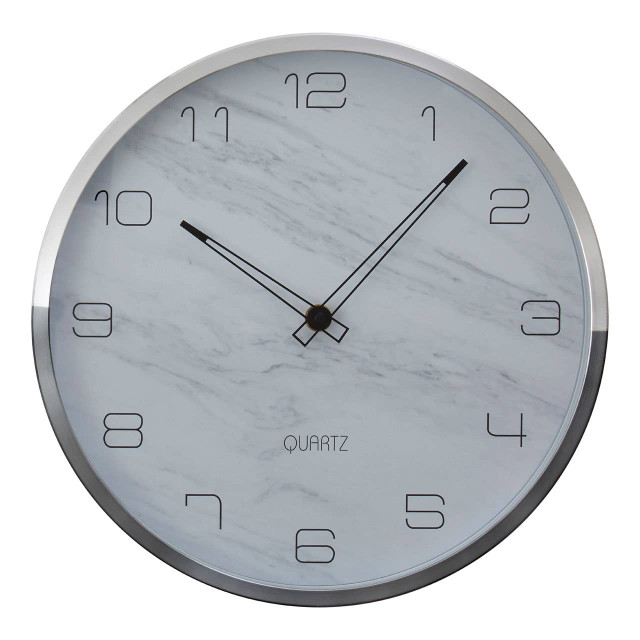 Premier Housewares Elko Wall Clock With Silver And Grey Frame