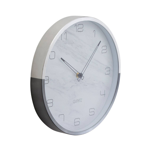 Premier Housewares Elko Wall Clock With Silver And Grey Frame