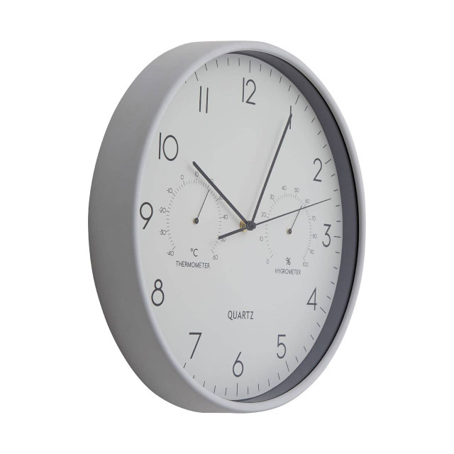 Premier Housewares Elko Wall Clock With Temperature And Humidity Dial
