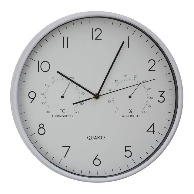 premier housewares Elko Wall Clock with Temperature And Humidity Dial